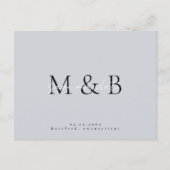 Stofbruine Monogram Huwelijk Bewaar de Datum Aankondigingskaart (Voorkant)