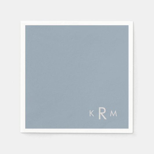 Stofbruine Monogram Trouw Cocktail Servet (Voorkant)