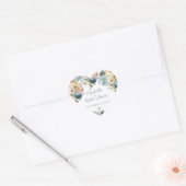 Stofbruine Roze Witte Bloemige Bruids Bruiloft Hart Sticker (Envelop)