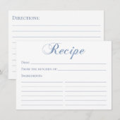 Stofbruine Script Recept Kaart (Voorkant / Achterkant)