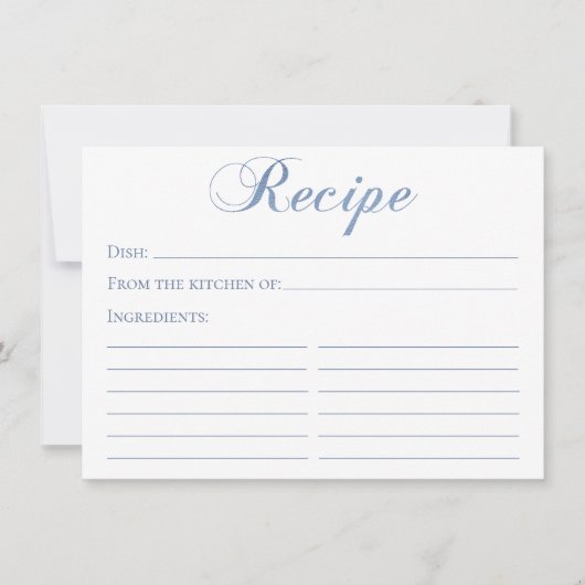 Stofbruine Script Recept Kaart (Voorkant)