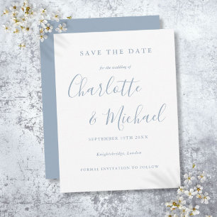 Stofbruine scriptuur trouwkaart 'Save the Date' Briefkaart