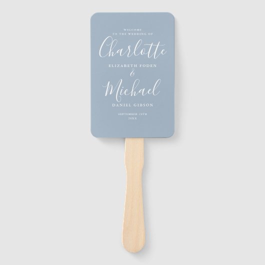 Stofbruine Signature Script Huwelijksprogramma Handwaaier (Voorkant)