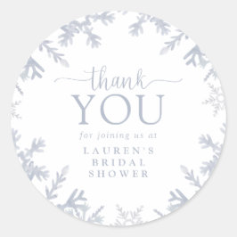 Stofbruine Sneeuwvlok Bruidsa Shower Bedankt Ronde Sticker