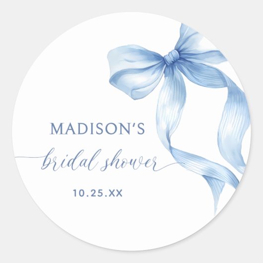 Stofbruine strik Ze gaat trouwen Bruidsfeest Ronde Sticker (Voorkant)