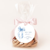 Stofbruine strik zij is aan het trouwen bruids dou bedankjes labels