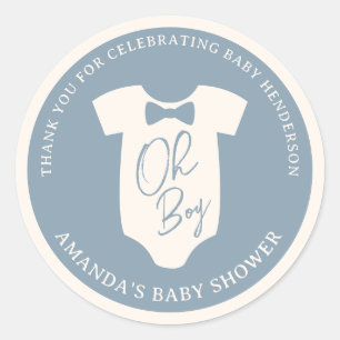 Stofbruine Strikdas Baby Borrel Ronde Sticker