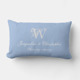 Stofbruine Trouwherinnering Monogram Schrift Namen Kussen