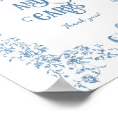 Stofbruine vintage bloem baby shower cadeau poster (Hoek)