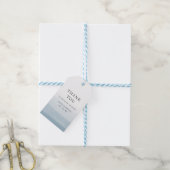 Stofbruine Waterverf Dank Je Foto Bruiloft Cadeaulabel (Met Touw)