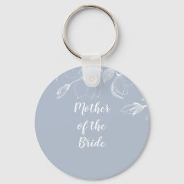 Stofbruine witte magnolia's bruiloft sleutelhanger