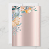 Stofbrunch Rozen, Wijn, Roos Goud Vrijgezellenfees Kaart (Achterkant)