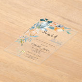 Stofbrunch Rozen, Wijn, Zilver Vrijgezellenfeest Acryl Uitnodigingen (Laagn)