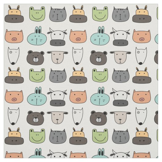 Stoff - Dierengezichten Stof (Swatch)