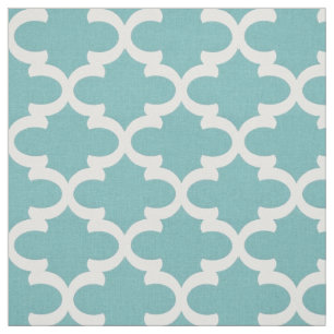 Stoff - Geometrisch Blauw & Wit Patroon Stof