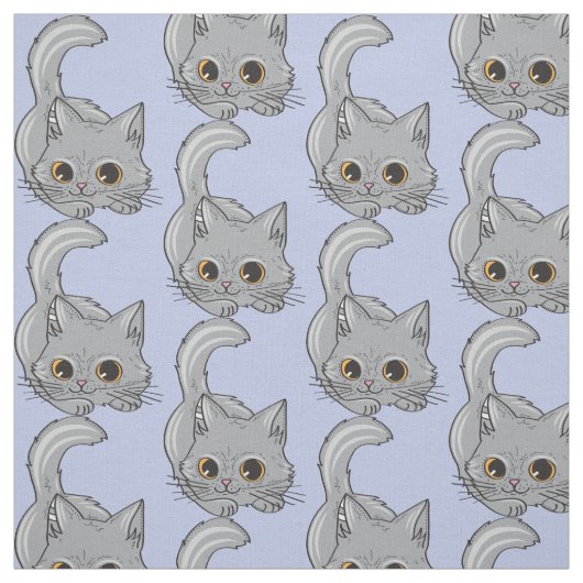 Stoff met aangepaste kleur Cute Kitten Stof (Swatch)
