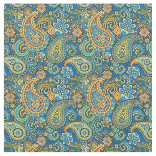 Stoff - Multi Kleurige Franse Paisley Stof (Close Up)