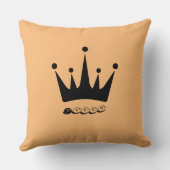 Stoff Polyester Aangepaste Koningin Tekst Zwart Kr Kussen (Achterkant)