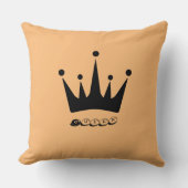 Stoff Polyester Aangepaste Koningin Tekst Zwart Kr Kussen (Voorkant)
