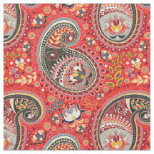 Stoff - Rood Paisley Desing