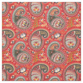 Stoff - Rood Paisley Desing Stof (Swatch)