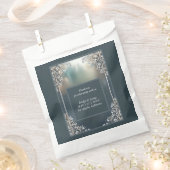 Stoffelijk blauw Art Deco  lijst bruiloft Bedankzakje (Geknipt)