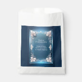 Stoffelijk blauw Art Deco  lijst bruiloft Bedankzakje (Voorkant)