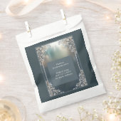 Stoffelijk blauw Art Deco  lijst bruiloft Bedankzakje (Geknipt)