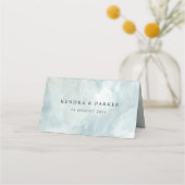 Stoffelijk Blauw Artistiek Modern Abstract penseel Plaatskaartje (Achterkant)