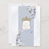 Stoffelijk Blauw Bloemen Prinses Kasteel Royal Qui Kaart (Achterkant)