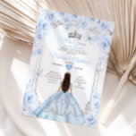 Stoffelijk Blauw Bloemen Prinses Mis Quince 15 Ano Kaart<br><div class="desc">Stoffelijk Blauw Bloemen Prinses Mis Quince 15 Anos Uitnodiging Mis Quince 15 Anos,  16e Verjaardag Vlinder.</div>