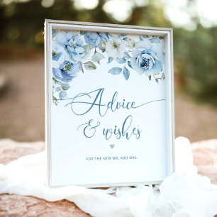 Stoffelijk blauw bloemenadvies en wensen voor Pass Poster