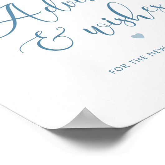 Stoffelijk blauw bloemenadvies en wensen voor Pass Poster (Hoek)