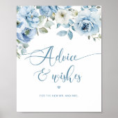 Stoffelijk blauw bloemenadvies en wensen voor Pass Poster (Voorkant)