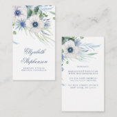 Stoffelijk Blauw Bloemengroen Anemone en Eucalyptu Visitekaartje (Voorkant / Achterkant)