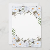 Stoffelijk Blauw en Goud  Bloemen Bruiloft Kaart (Achterkant)