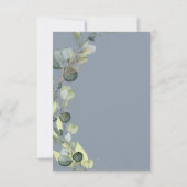 Stoffelijk blauw eucalyptus groen bruiloft elegant kaart (Achterkant)