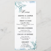 Stoffelijk blauw eucalyptus groen wild weide bruil menu (Voorkant)