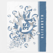 Stoffelijk blauw grijs volleyballen sterren sportd fleece deken (Voorkant)