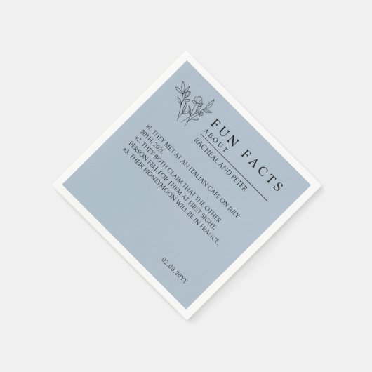 Stoffelijk Blauw Moderne Wilde Bloemen Leuke Feite Servet (Hoek)