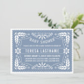 Stoffelijk blauw papel picado Mexicaanse baby boy  Kaart (Staand voorkant)