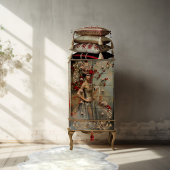 Stoffelijk Blauw & Rood Bloemen, Portretkunst & Fl Tissuepapier