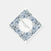 Stoffelijk Blauw Rozen Bloemen Boho Romantisch Bru Servet (Hoek)