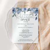 Stoffelijk Blauw Rozen Bloemen Huwelijksrepetitie Kaart