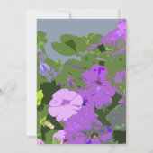 Stoffelijk Blauw Violet Bloemen Abstract Elegant B Kaart (Achterkant)
