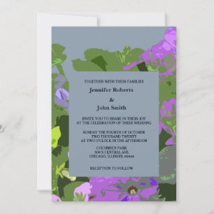 Stoffelijk Blauw Violet Bloemen Abstract Elegant B Kaart