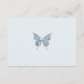 Stoffelijk Blauw Zilver Quinceanera 15e Verjaardag Informatiekaartje (Achterkant)