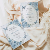 Stoffelijk Blauw Zilver Zoet Zestien 16e Verjaarda