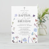 Stoffelijk Blauwe Wildbloemen Heilige Dop & 1e Ver Kaart (Staand voorkant)