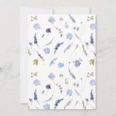 Stoffelijk Blauwe Wildbloemen Heilige Dop & 1e Ver Kaart (Achterkant)